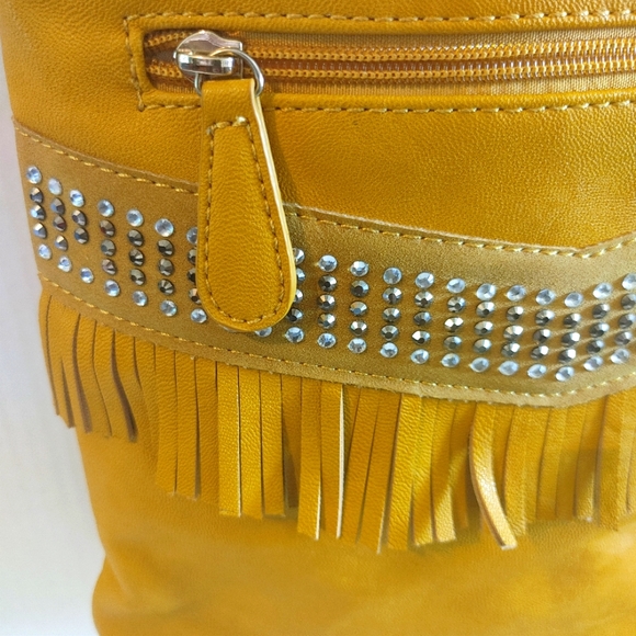Vieta Fringed Rhinestone Crossbody Bag - Picture 3 of 11